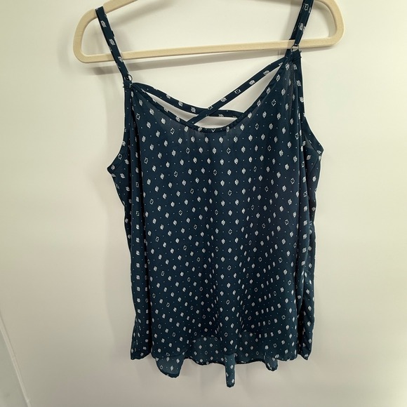Torrid Size 2 Plus Navy Printed Strappy Cami Tank Top Adjustable Straps - Picture 5 of 5